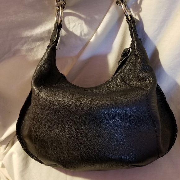 Chi Carlos Falchi hobo bag leather snakeskin black - Picture 3 of 8